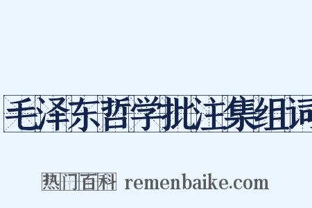 毛泽东哲学批注集组词是什么意思的图片